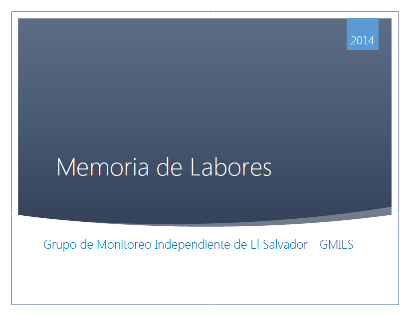 Memoria de Labores – GMIES 2014